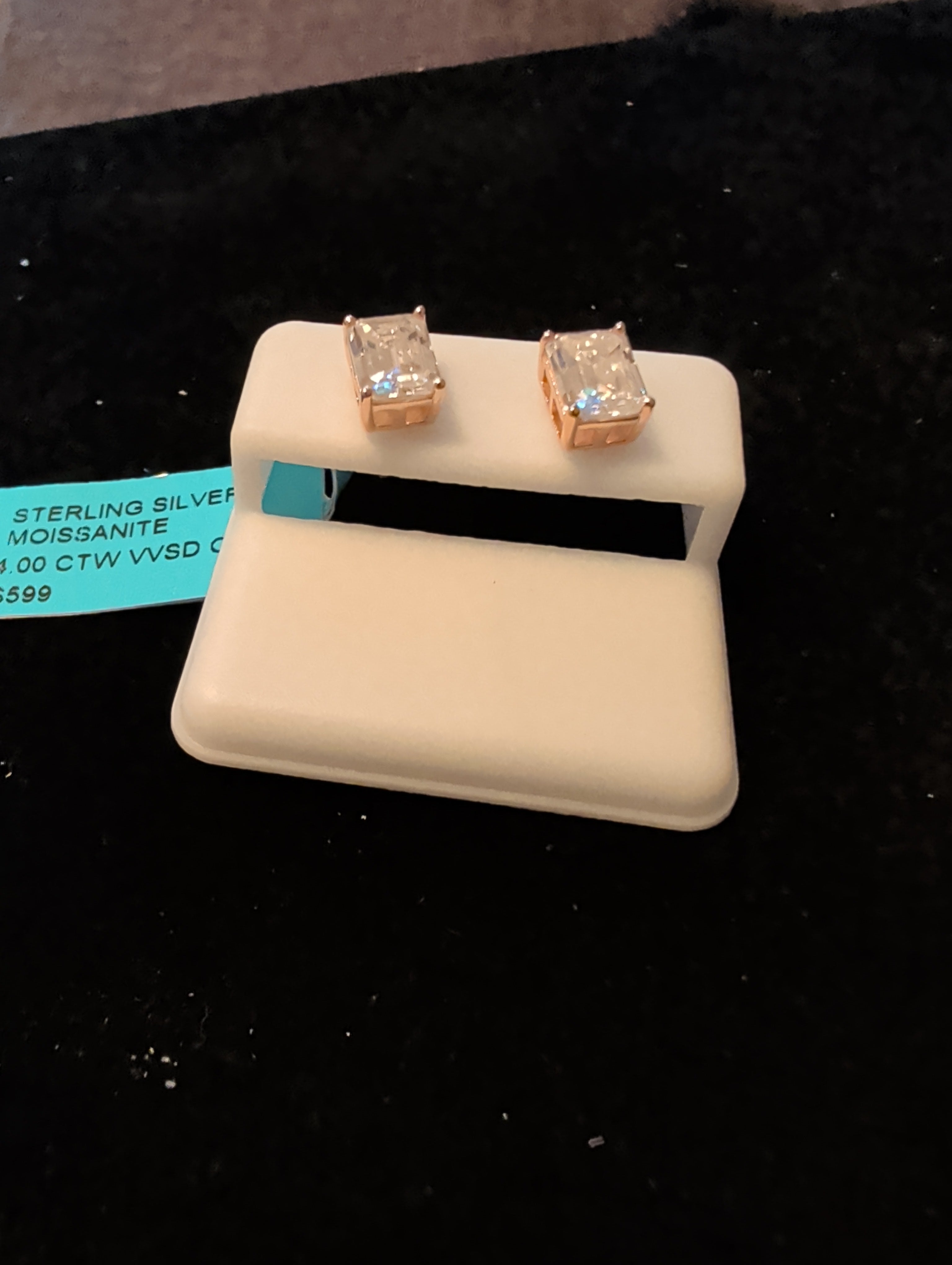 4ctw (2ctw each) moissanite earrings. 925 sterling silver. Diamond tested!