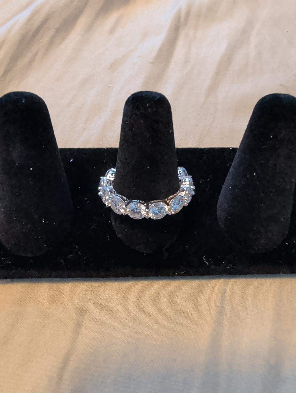 6.30ctw moissanite eternity band. 925 band. Sz 8.5