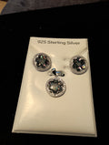 Abalone earrings and pendant set. 925 sterling silver.