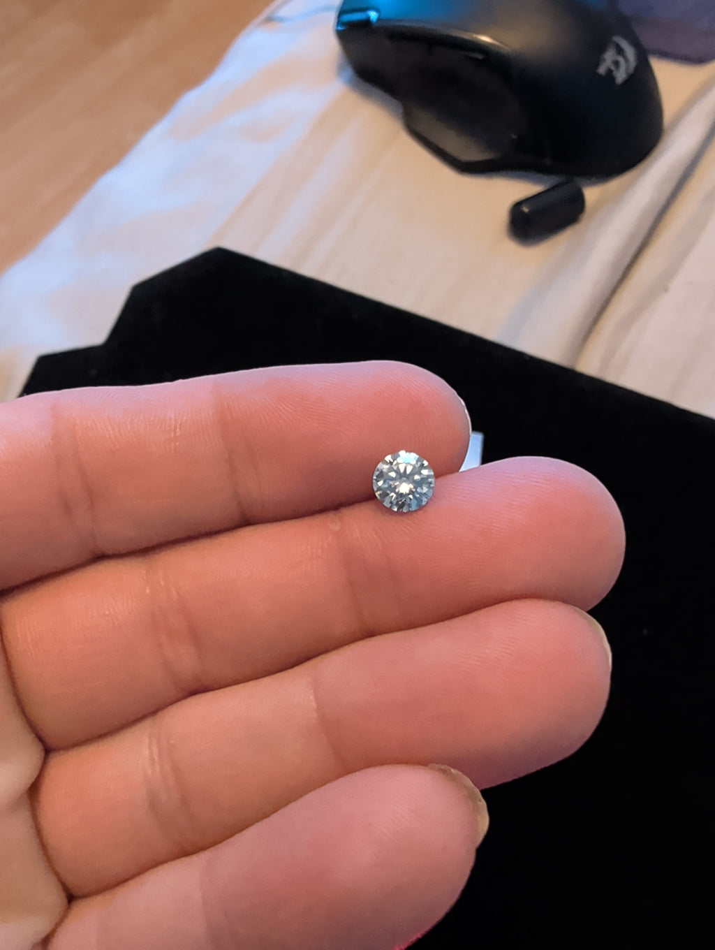 1ctw ice blue moissanite gem diamond tested!