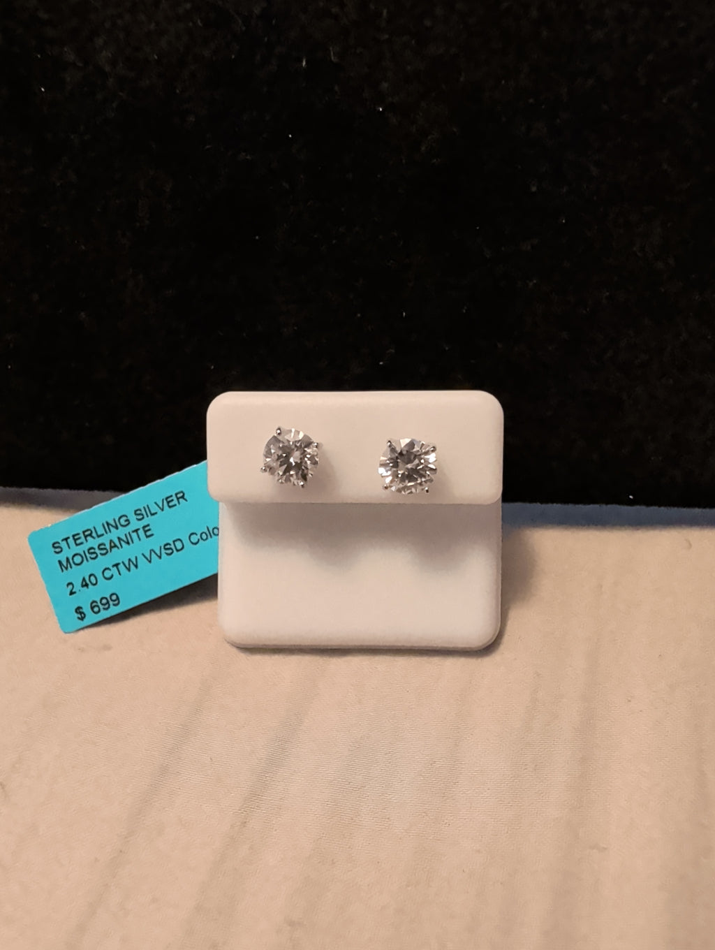 2.40ctw moissanite earrings. Between the two.