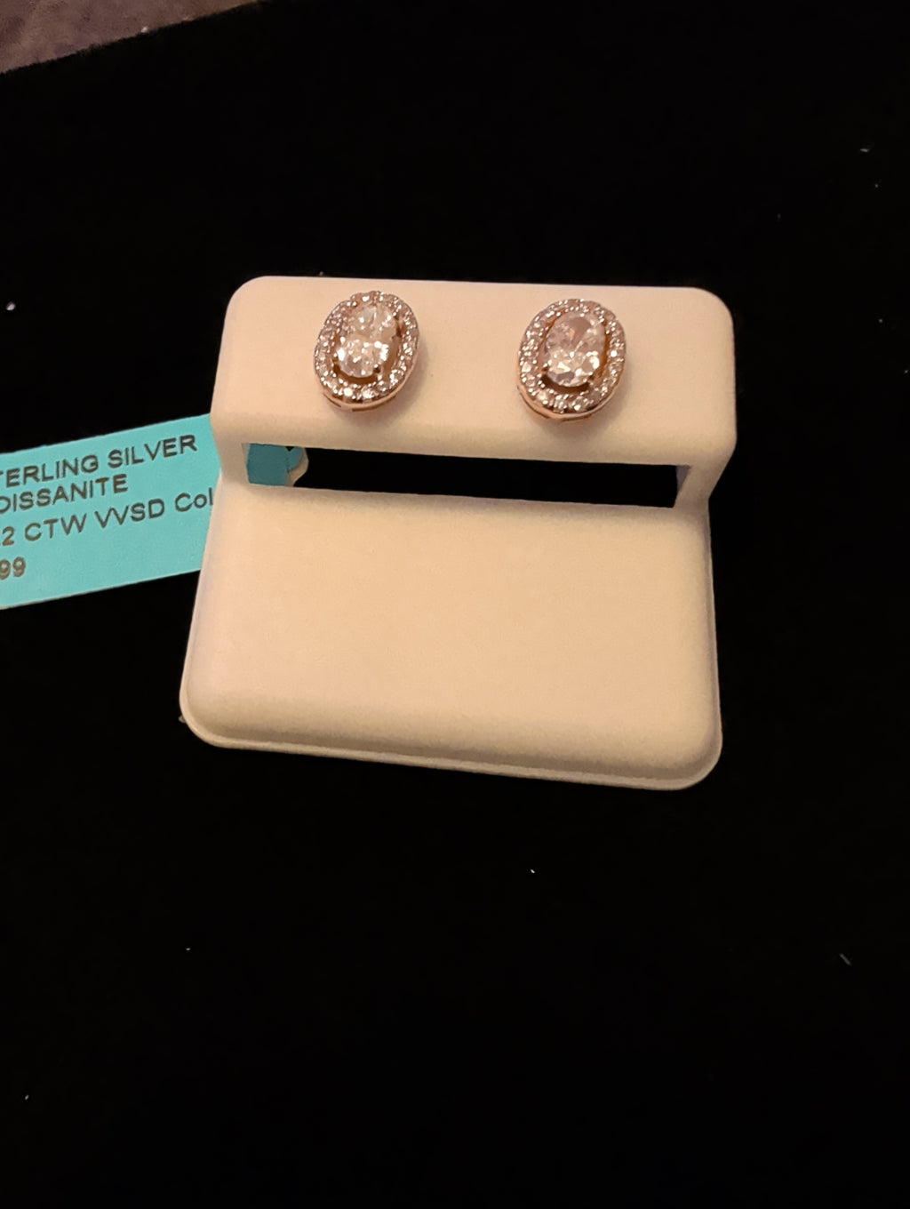 1.22ctw (0.61ctw each) moissanite earrings. 925 sterling silver. Diamond tested!