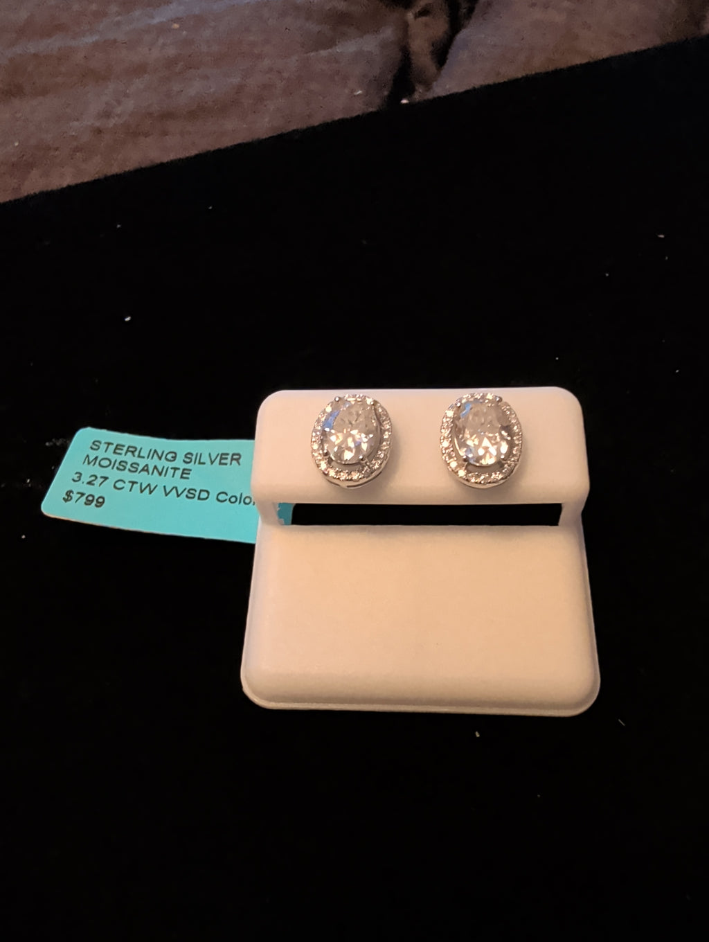 3.27ctw (1.63ctw each) moissanite earrings. 925 sterling silver. Diamond tested!