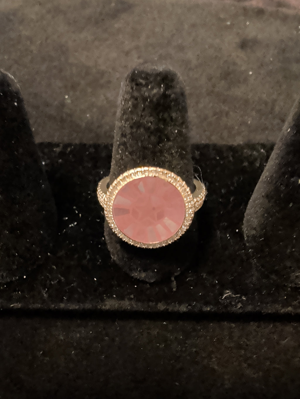 Pink Abalone ring. Sz9. 925 solid sterling silver.