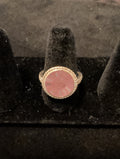 Pink Abalone ring. Sz9. 925 solid sterling silver.
