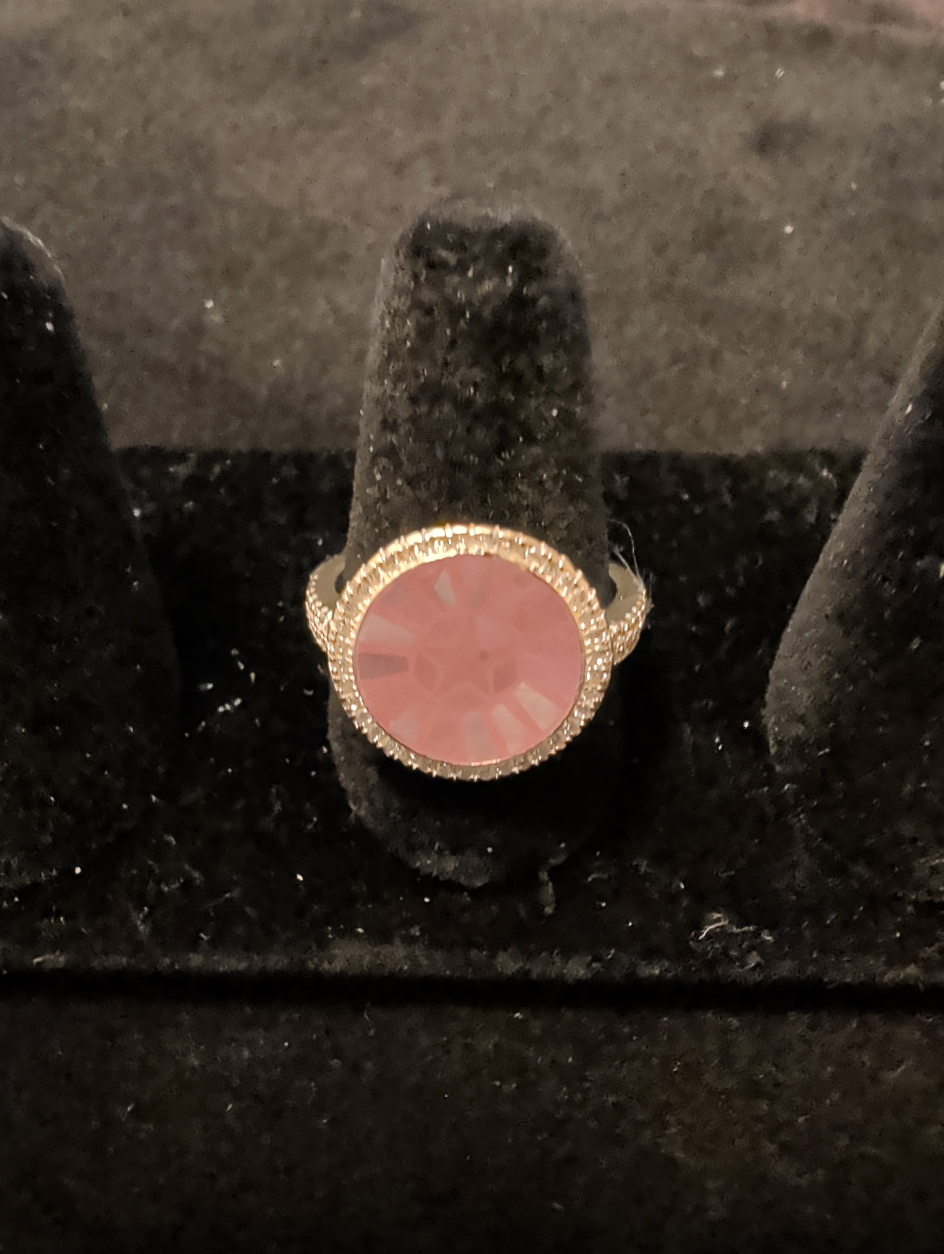 Pink Abalone ring. Sz9. 925 solid sterling silver.