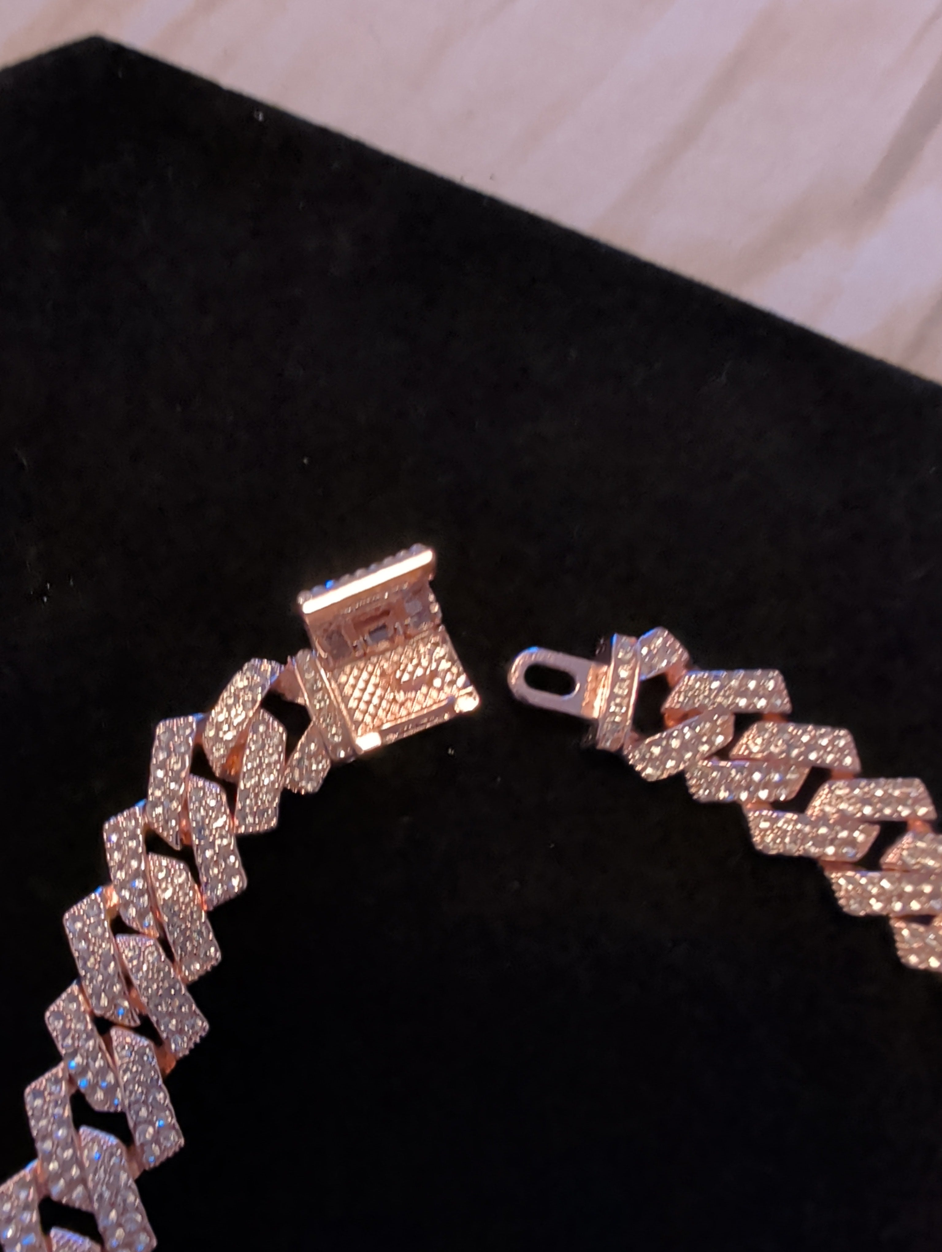 22" bling necklace. Rose gold.