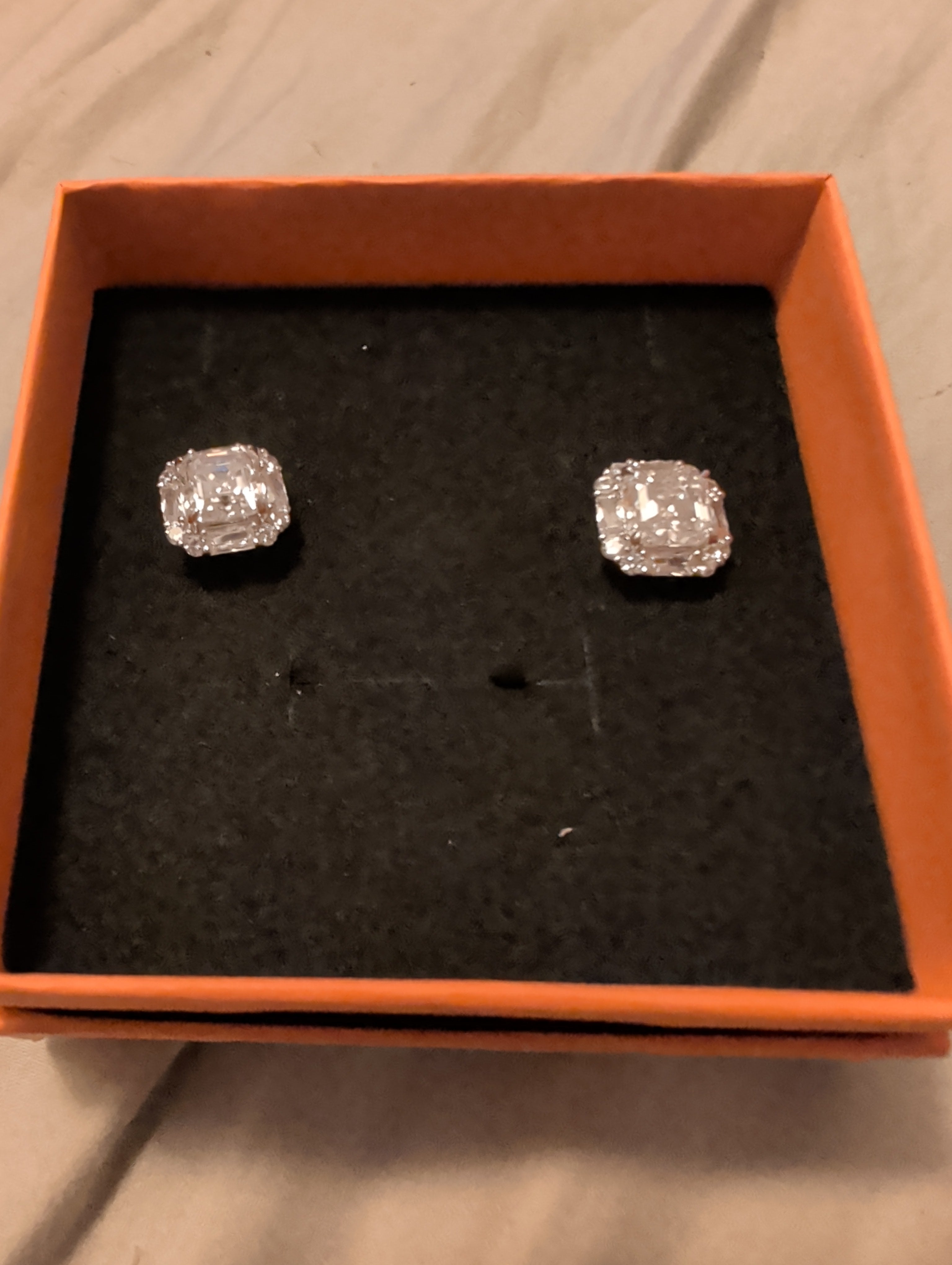 4ctw earrings. Moissanite. 925 solid sterling silver. Diamond tested!