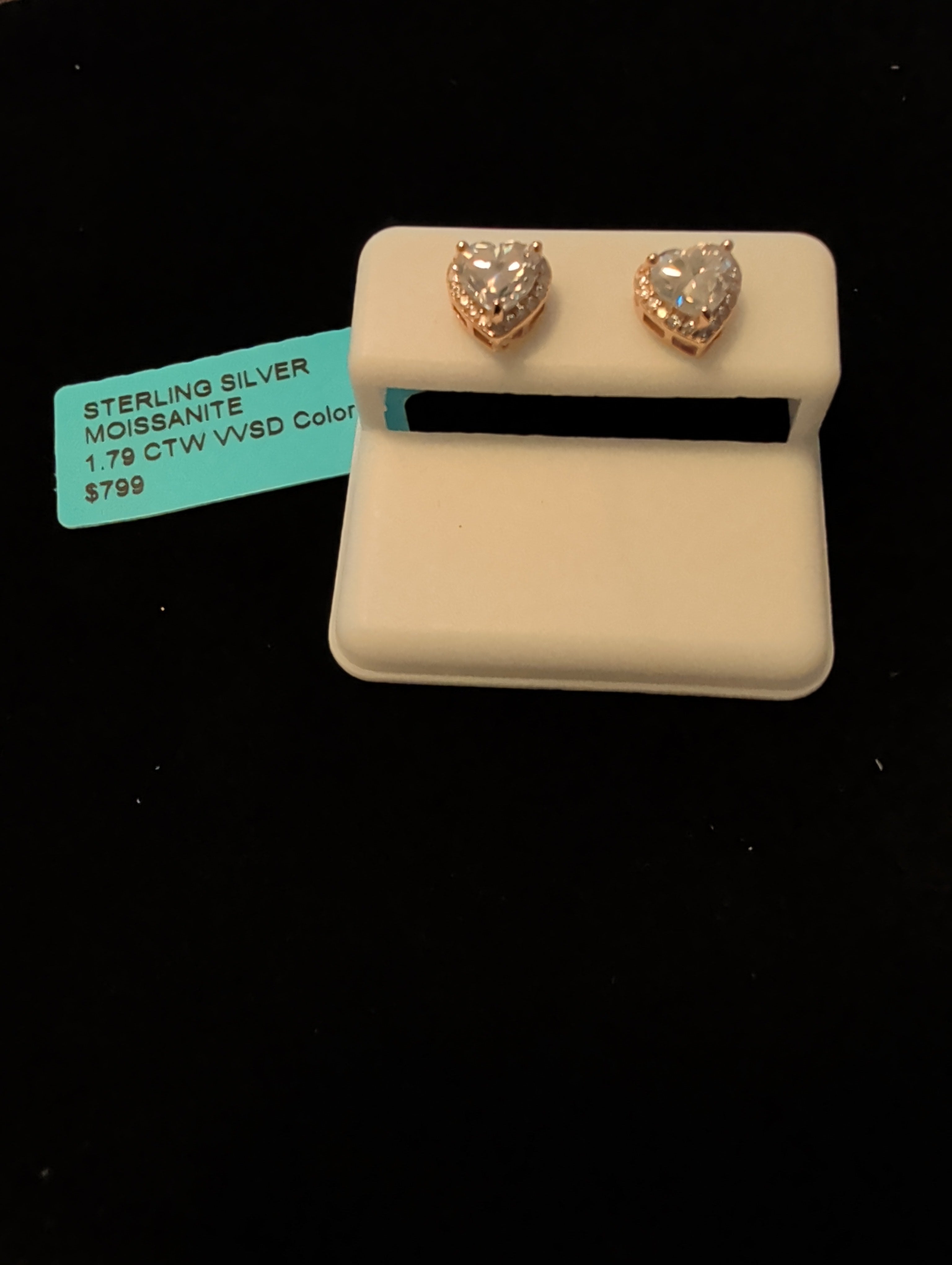 1.79ctw (0.9ctw each) moissanite earrings. 925 sterling silver. Diamond tested!