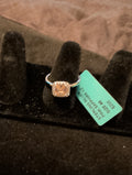 Pink sapphire cubic zerconia ring. Sz9. 925 solid sterling silver.