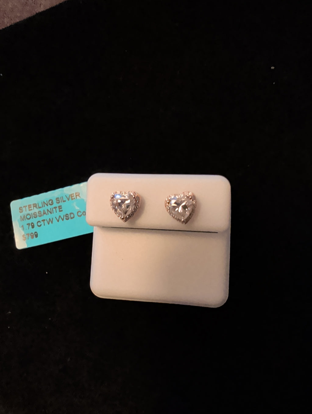 1.79ctw (0.9ctw each) moissanite earrings. 925 sterling silver. Diamond tested!