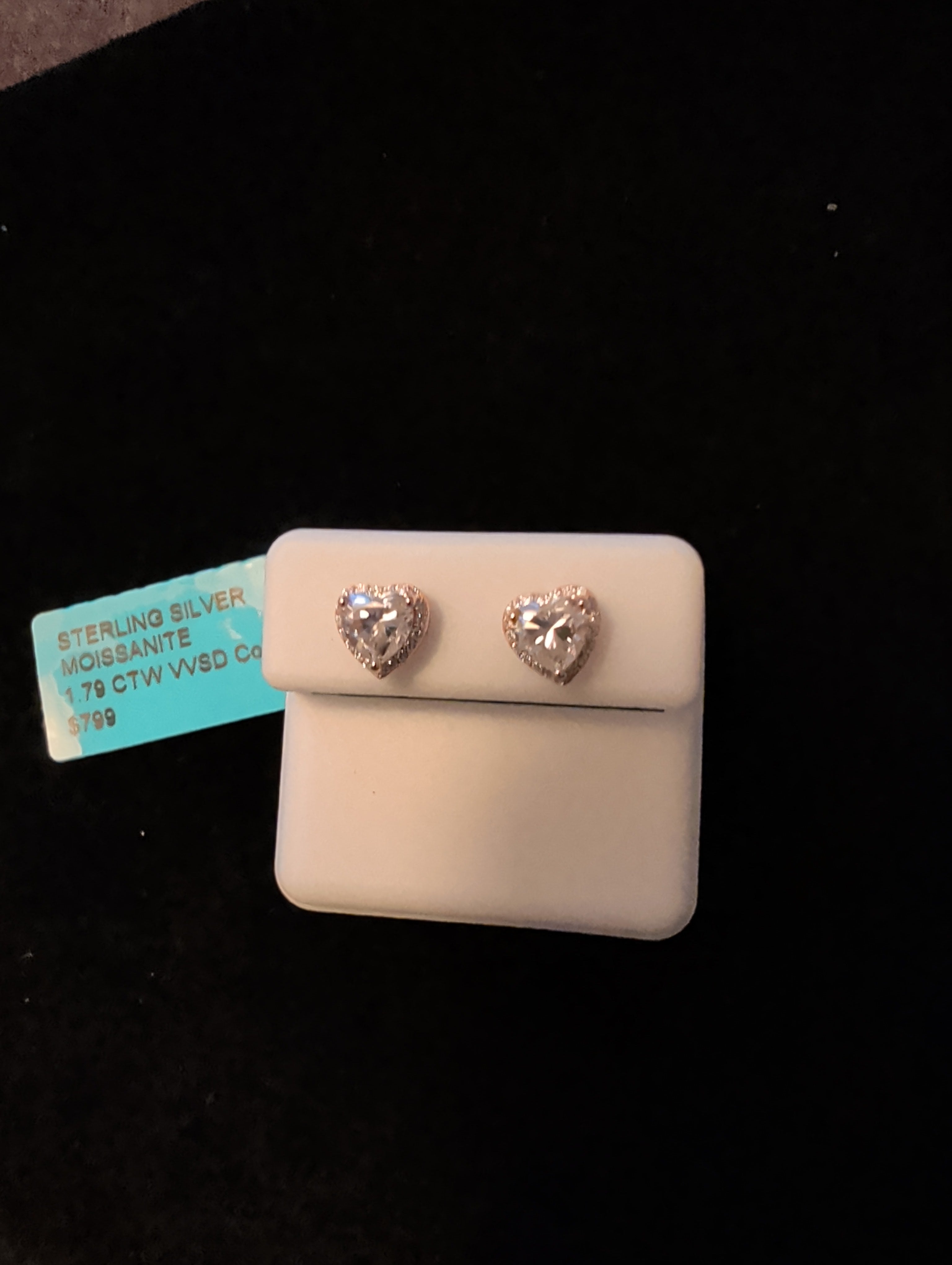 1.79ctw (0.9ctw each) moissanite earrings. 925 sterling silver. Diamond tested!