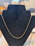 14k gold plated, thin rope necklace. "18. Acid tested.