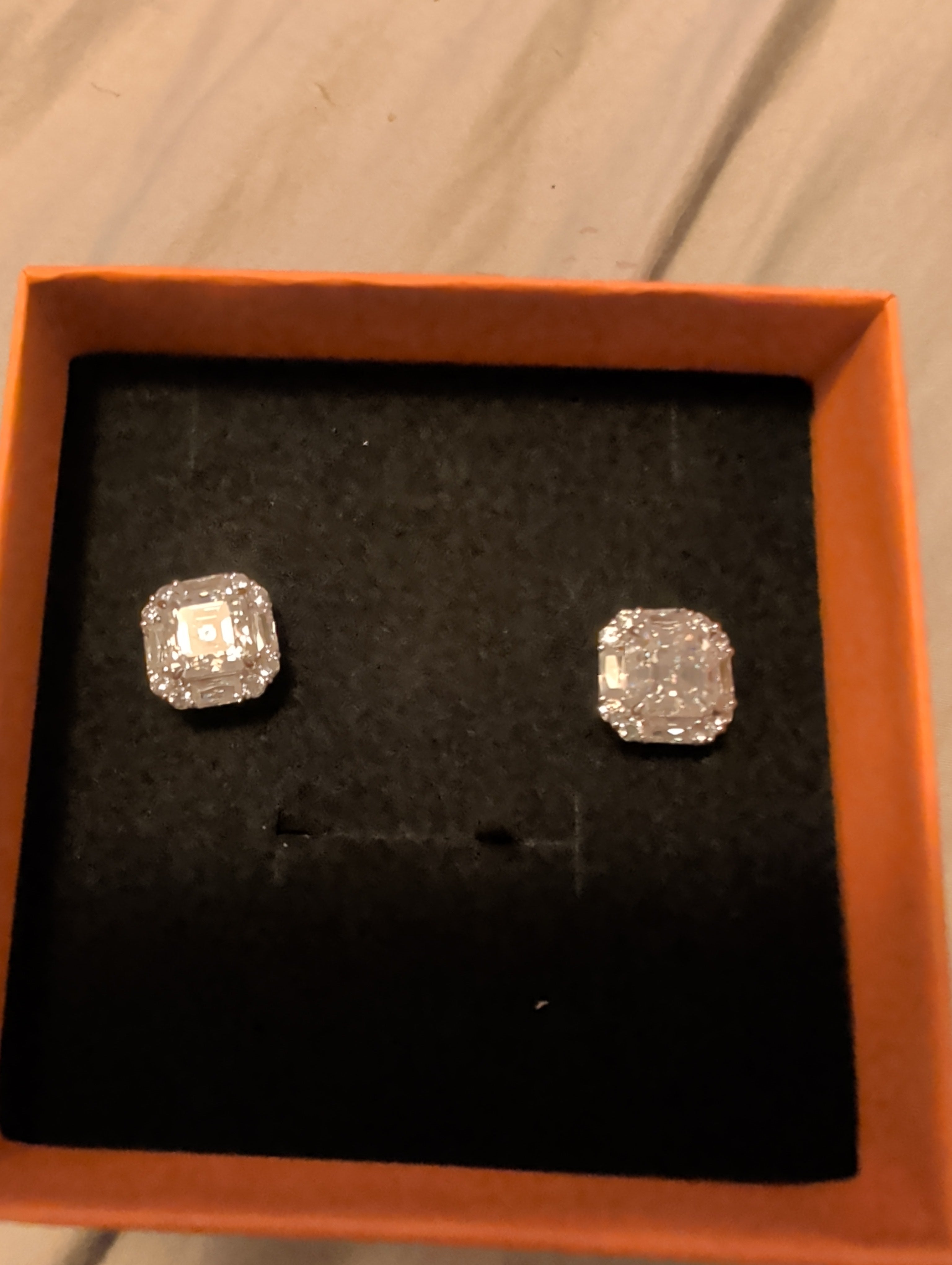 4ctw earrings. Moissanite. 925 solid sterling silver. Diamond tested!