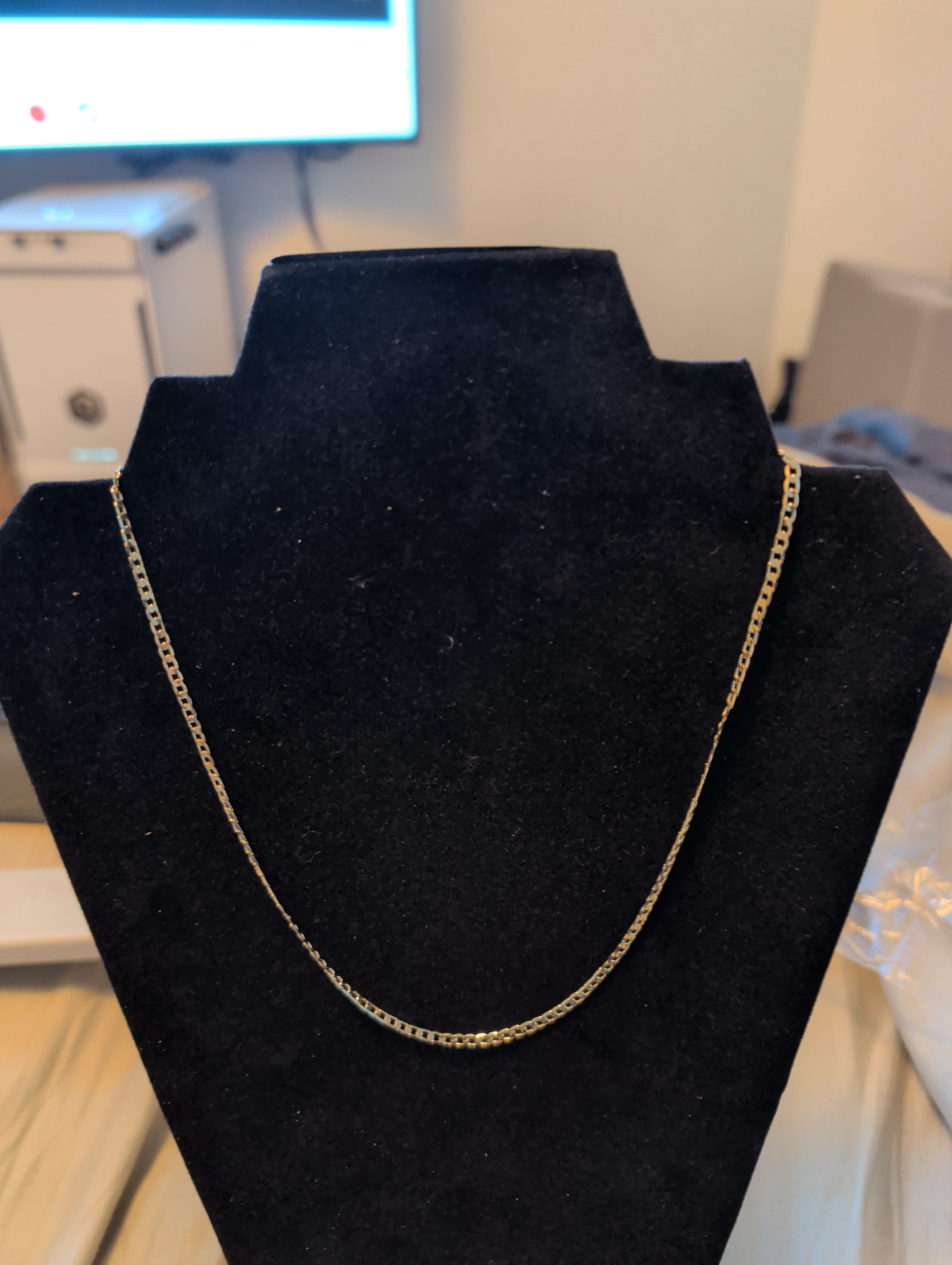 18k gold plated necklace. "18. Acid tested.