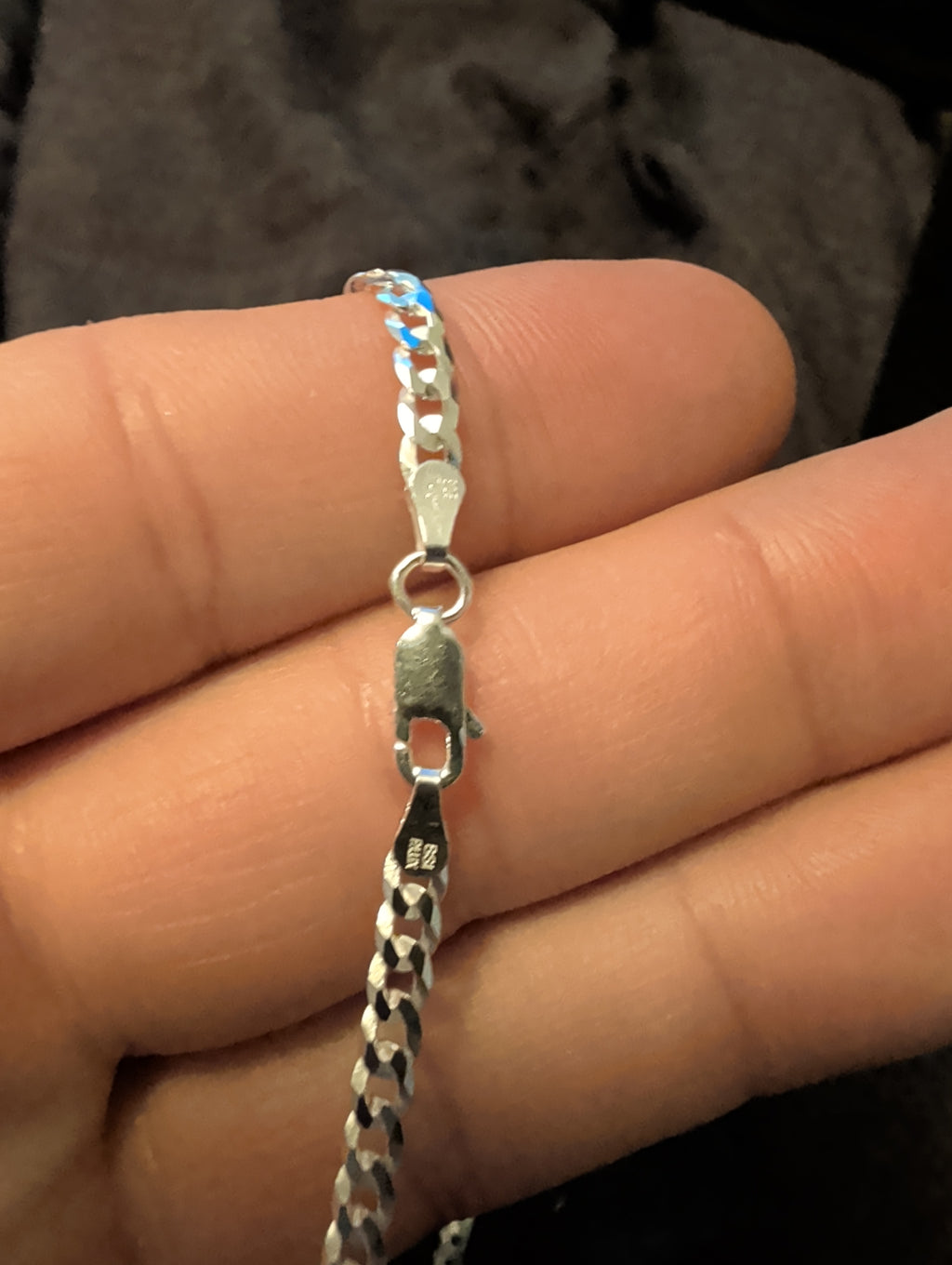 Solid 925 sterling silver necklace. "18