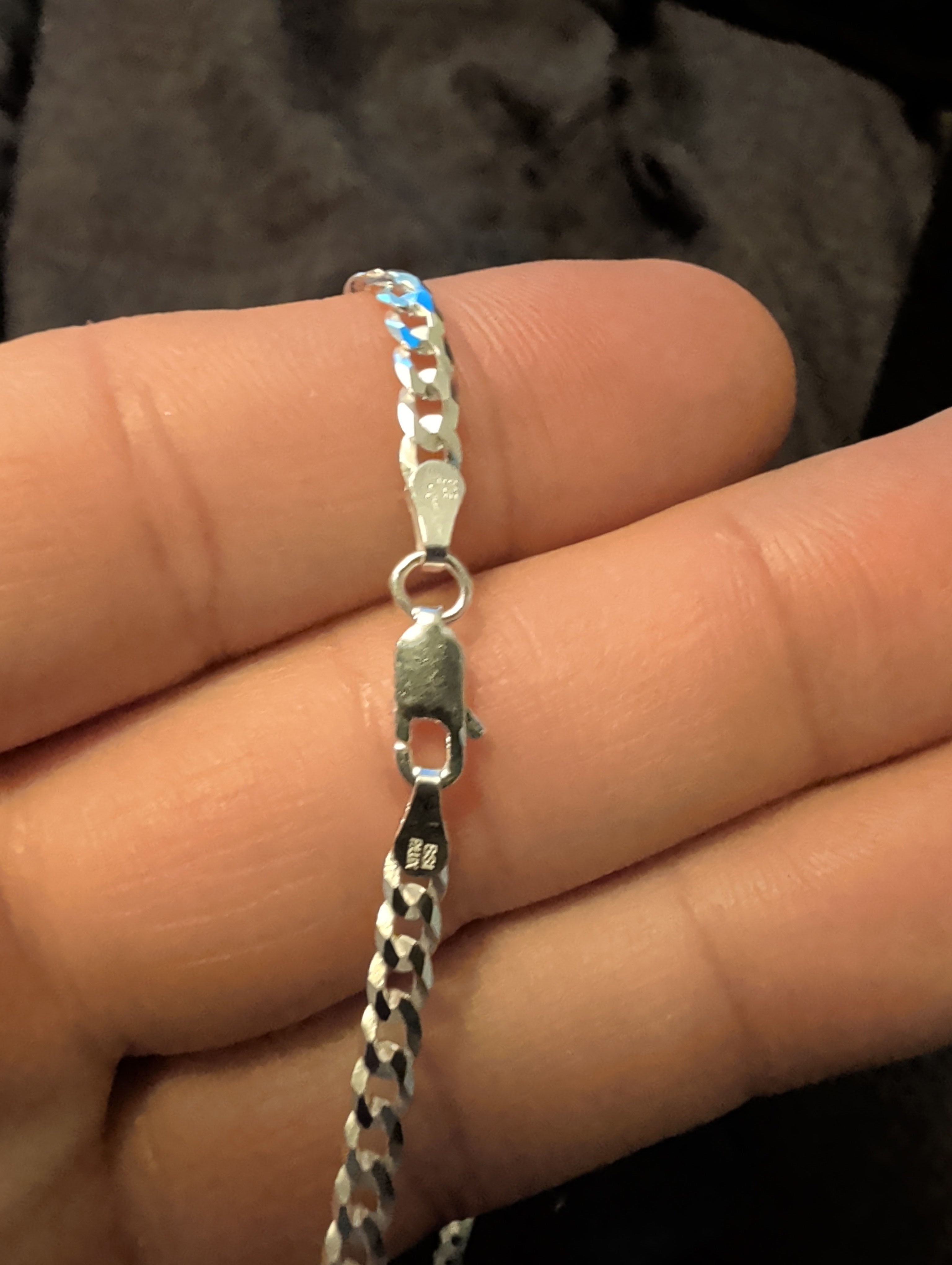 Solid 925 sterling silver necklace. "18